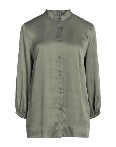 Shop Rossopuro Woman Shirt Military Green Size S Viscose
