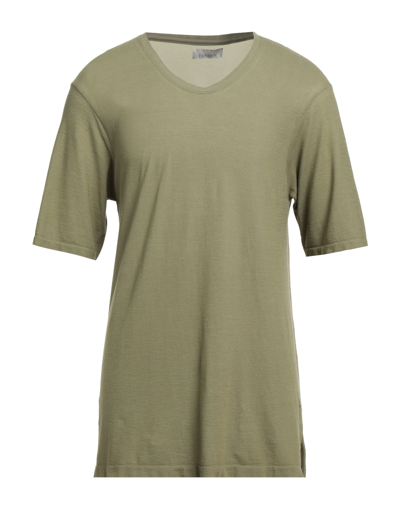 Shop Laneus Man T-shirt Military Green Size Xl Cotton