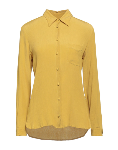 Shop Antonelli Woman Shirt Ocher Size 4 Acetate, Silk In Yellow