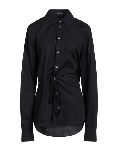 Shop Ann Demeulemeester Woman Shirt Black Size 8 Cotton