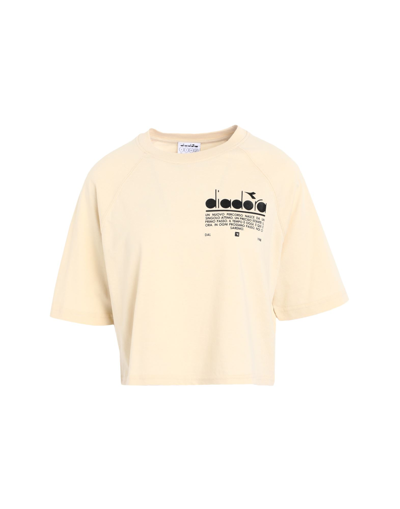 Shop Diadora L. T-shirt Ss Manifesto Woman T-shirt Beige Size L Cotton
