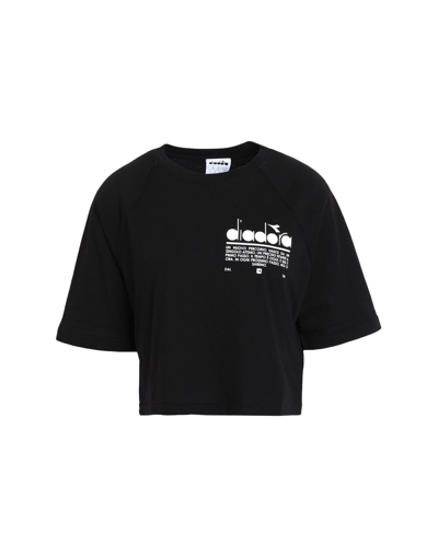 Shop Diadora L. T-shirt Ss Manifesto Woman T-shirt Black Size L Cotton