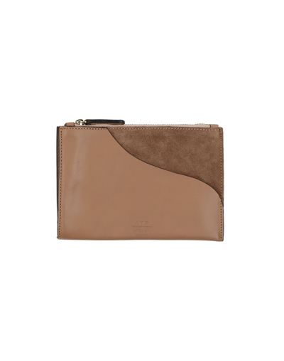 Shop Atp Atelier Woman Pouch Light Brown Size - Soft Leather In Beige