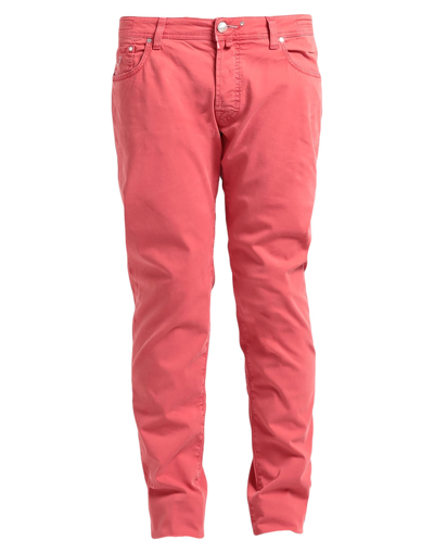 Shop Jacob Cohёn Man Pants Red Size 36 Cotton, Elastane