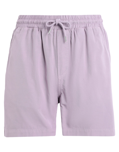 Shop Colorful Standard Shorts & Bermuda Shorts Lilac Size Xl Organic Cotton In Purple