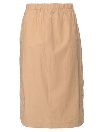 Shop Pdr Phisique Du Role Woman Midi Skirt Camel Size 2 Cotton In Beige
