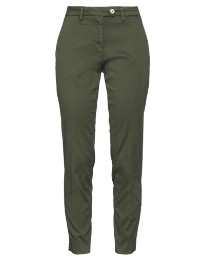 Shop Michael Coal Woman Pants Military Green Size 27 Cotton, Polyester