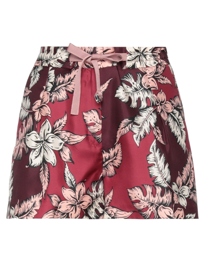 Shop Moncler Woman Shorts & Bermuda Shorts Garnet Size 4 Silk In Red
