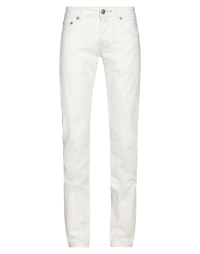 Shop Jacob Cohёn Man Pants White Size 28 Cotton, Elastane