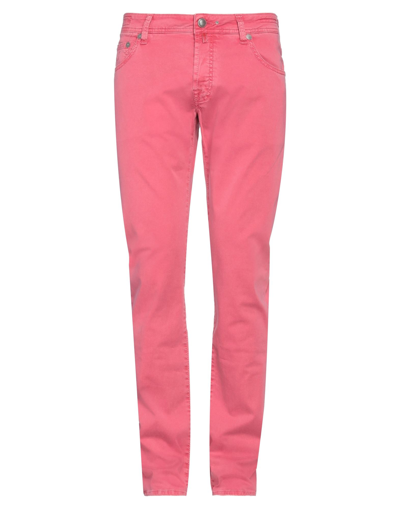 Shop Jacob Cohёn Man Pants Fuchsia Size 34 Cotton, Elastane In Pink