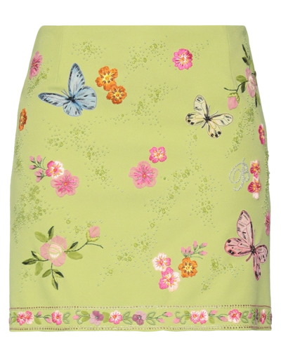 Shop Blumarine Woman Mini Skirt Acid Green Size 2 Polyester, Elastane