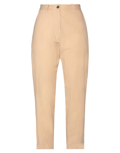 Shop Nine:inthe:morning Nine In The Morning Woman Pants Beige Size 28 Cotton, Silk, Elastane