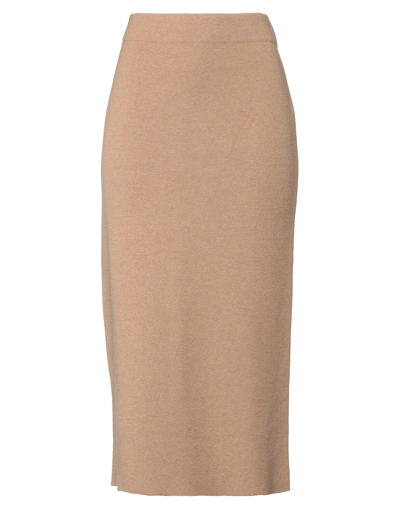 Shop Clips Midi Skirts In Camel