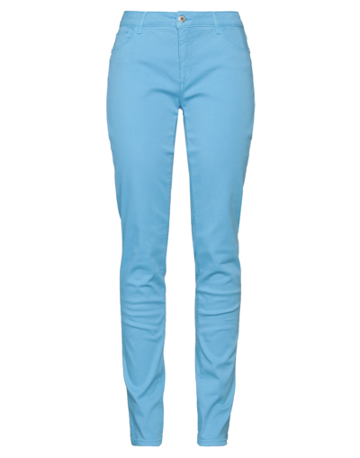 Shop Trussardi Jeans Woman Pants Azure Size 31 Lyocell, Viscose, Cotton, Polyester, Elastane In Blue