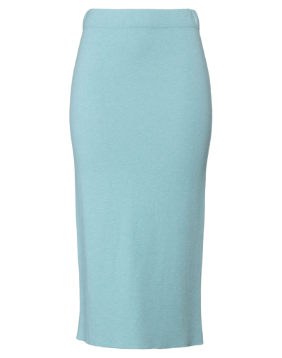 Shop Clips Woman Midi Skirt Sky Blue Size Xl Wool, Viscose, Polyamide, Cashmere