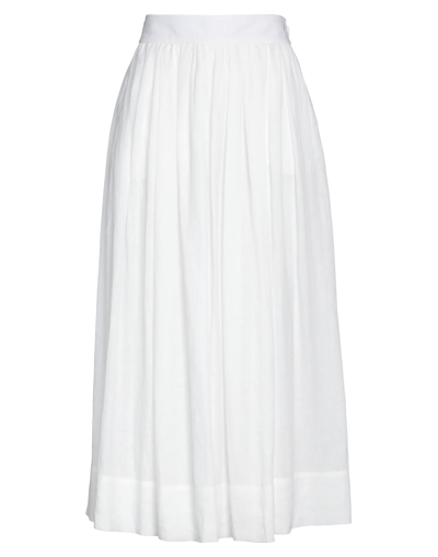 Shop Chloé Woman Maxi Skirt White Size 8 Linen