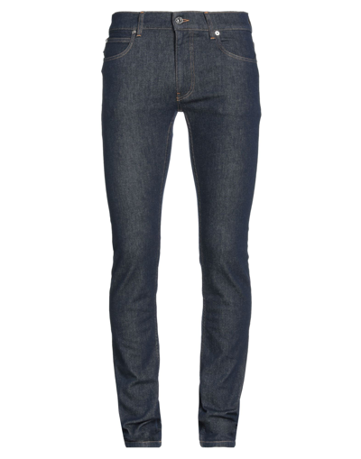 Shop Versace Man Jeans Blue Size 32 Cotton, Elastane, Calfskin