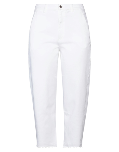 Shop European Culture Woman Jeans White Size 32 Cotton, Polyester, Elastane