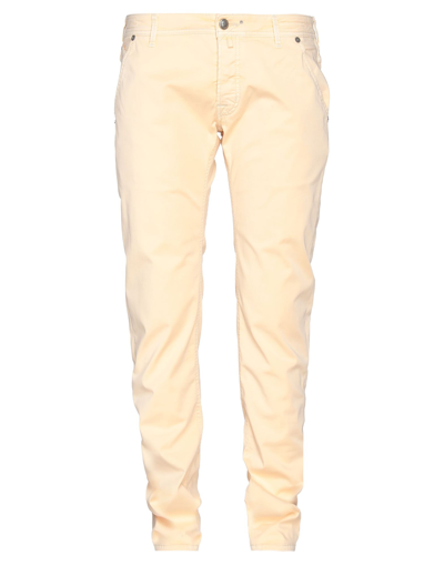 Shop Jacob Cohёn Man Pants Apricot Size 30 Cotton, Elastane In Orange