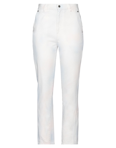 Shop Iro Woman Denim Pants White Size 6 Cotton