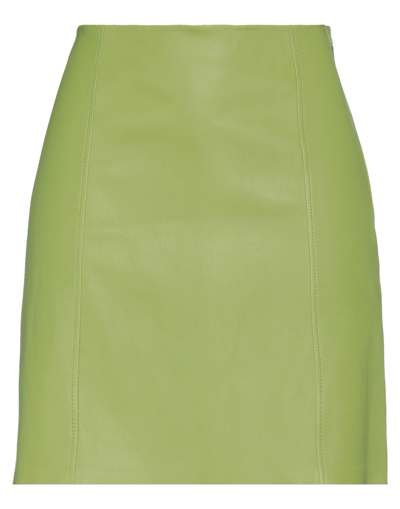 Shop Arma Woman Mini Skirt Light Green Size 8 Lambskin