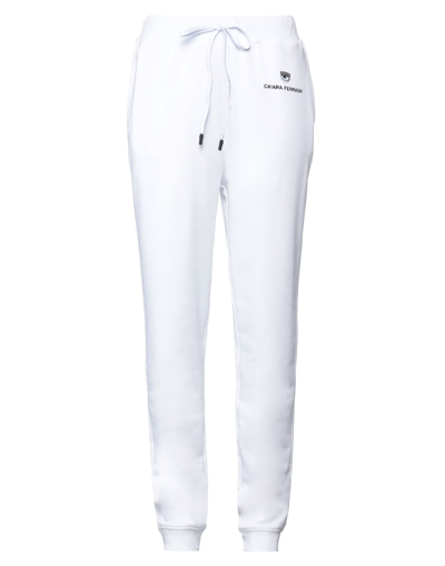 Shop Chiara Ferragni Woman Pants White Size Xs Cotton