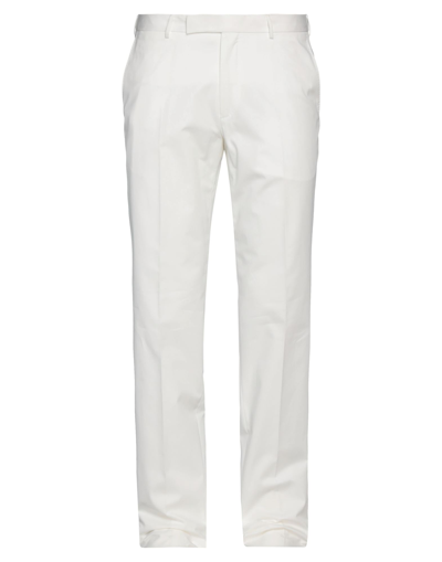 Shop Zegna Man Pants White Size 42 Cotton
