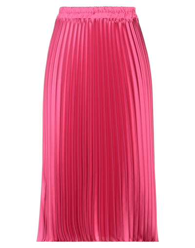 Shop Berna Woman Midi Skirt Fuchsia Size Xs Polyester In Pink