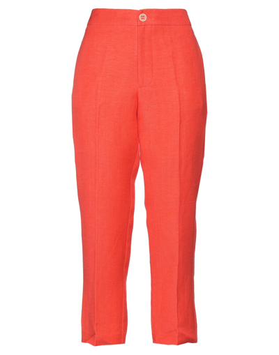 Shop Pdr Phisique Du Role Woman Pants Orange Size 00 Linen, Viscose