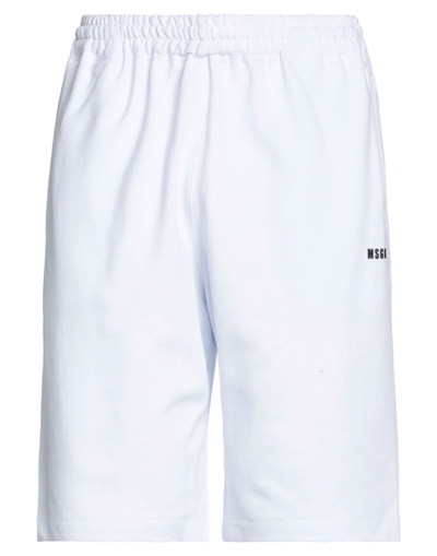 Msgm Man Shorts & Bermuda Shorts White Size Xl Cotton In White