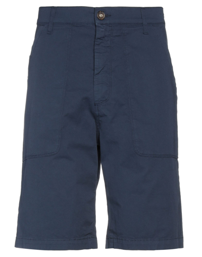 Shop Dirk Bikkembergs Man Shorts & Bermuda Shorts Midnight Blue Size 30 Cotton, Elastane