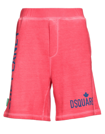 Shop Dsquared2 Man Shorts & Bermuda Shorts Red Size Xl Cotton, Elastane