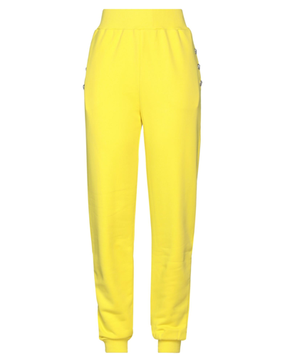 Shop Philipp Plein Woman Pants Yellow Size L Cotton