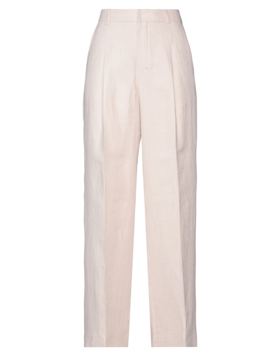 Shop 's Max Mara Woman Pants Light Pink Size 10 Linen, Cotton