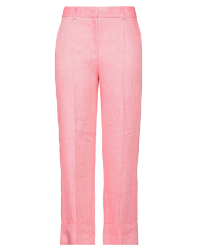 Shop Slowear Incotex Woman Pants Fuchsia Size 10 Linen In Pink