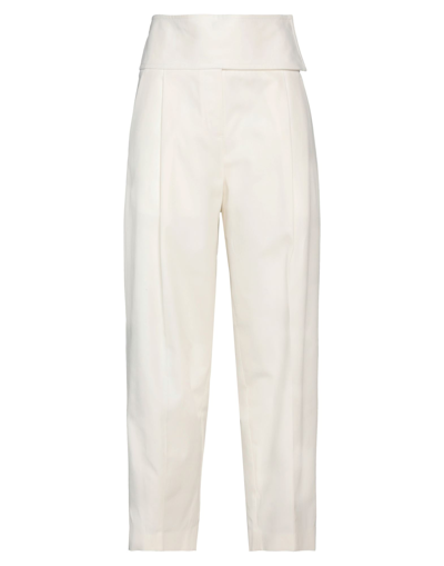 Shop Jil Sander Woman Pants White Size 2 Cotton