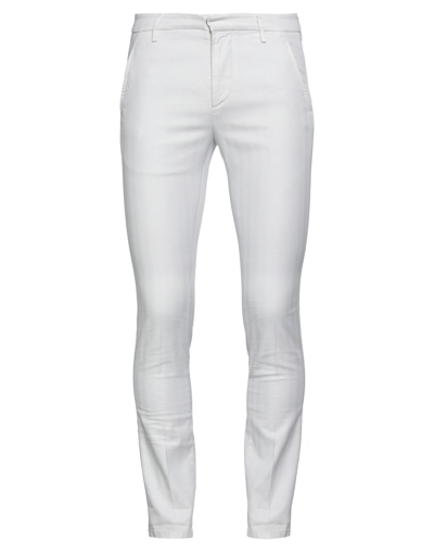 Shop Dondup Man Pants Light Grey Size 30 Cotton, Linen, Elastane