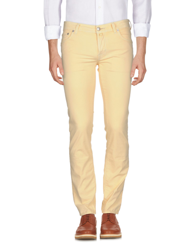 Shop Jacob Cohёn Man Pants Yellow Size 33 Cotton, Elastane