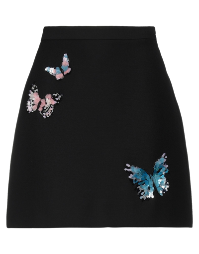 Shop Valentino Garavani Woman Mini Skirt Black Size 2 Virgin Wool, Silk, Polyamide