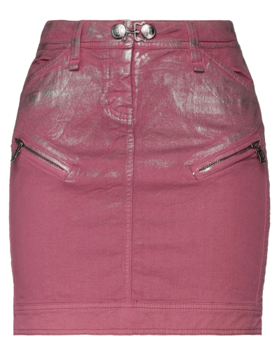 Shop Galliano Woman Denim Skirt Mauve Size 26 Cotton, Elastane In Purple