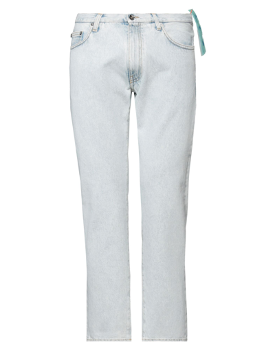 Shop Off-white Man Jeans Blue Size 34 Cotton