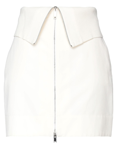 Shop Stella Mccartney Woman Mini Skirt Ivory Size 8-10 Polyamide, Cotton, Linen, Polyester, Viscose In White