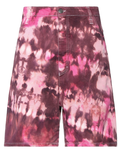 Shop Ami Alexandre Mattiussi Man Denim Shorts Fuchsia Size 34 Cotton In Pink