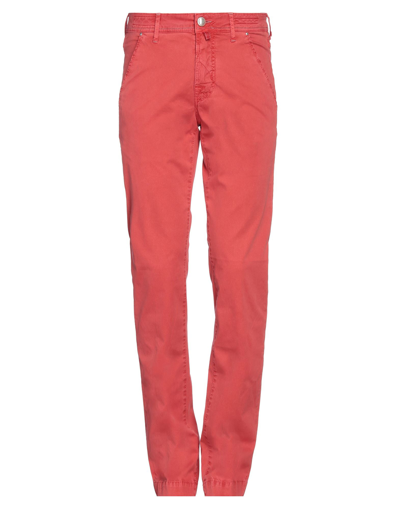 Shop Jacob Cohёn Man Pants Orange Size 34 Cotton, Elastane
