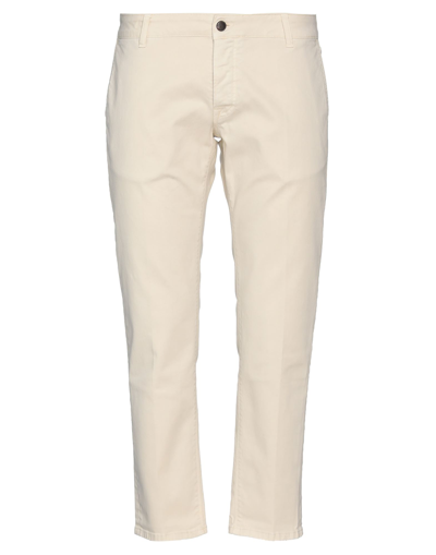 Shop Mc Denimerie Man Pants Ivory Size 38 Cotton, Elastane In White