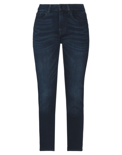 Shop 7 For All Mankind Woman Jeans Blue Size 25 Cotton, Lyocell, Elastomultiester, Elastane
