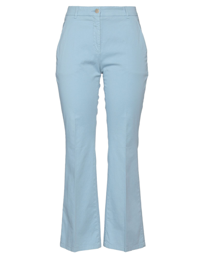 Shop Slowear Incotex Woman Pants Azure Size 10 Cotton, Elastane In Blue