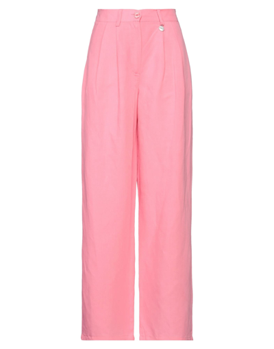 Shop Berna Woman Pants Pink Size 6 Viscose, Linen