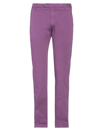 Shop Jacob Cohёn Man Pants Mauve Size 32 Cotton, Elastane In Purple