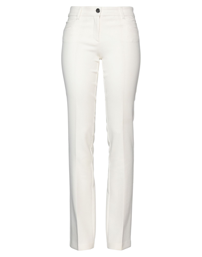 Shop Byblos Woman Pants White Size 10 Polyester, Viscose, Elastane